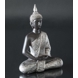 Buddha in meditation Dhyana Mudra, Black and Silver Polyresin