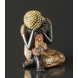 Buddha sitting with hands on knee, Black and Gold Polyresin