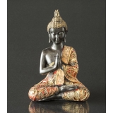 Buddha Praying, Black and Gold Polyresin