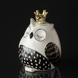 Owl with Crown, Black-White Ceramics