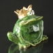Frog with Crown, Green Ceramics