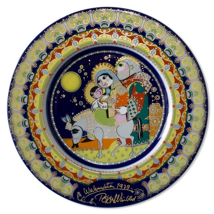 Bjorn Wiinblad Christmas plate 1979 The flight to Egypt