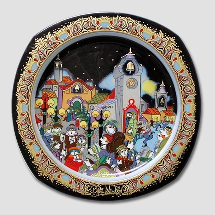 Bjorn Wiinblad Christmas plate 1988 (Christmas Carols)