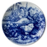 Berlin Design mother's day plate 1986 Chicken Family (German Text)