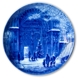 Berlin Design Christmas Plate 1976 Christmas Eve in Augsburg (English Text)