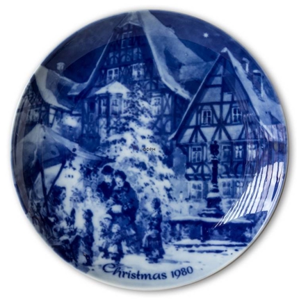 Berlin Design Christmas Plate 1980 Christmas Eve in Miltenberg (English Text)