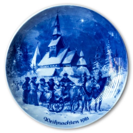 Berlin Design Christmas Plate 1981 Christmas Eve in Hahnenklee (German Text)