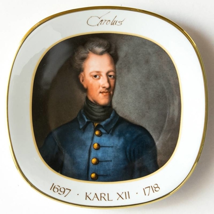 Rørstrand Svensk kongeplatte Karl XII 1697-1718