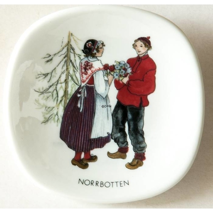Mini Plate, Swedish Regional Costumes No. 12 Norrbotten