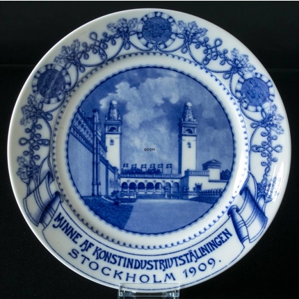 Rorstrand plate in Memory of the Art Industry Exhibition Stockholm 1909