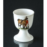 Strömgarden egg cup with rider walking with brown horse