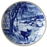 1980 Wallendorf Christmas plate, Fox near village