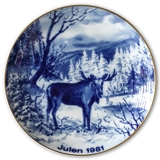1981 Wallendorf Christmas plate, Moose